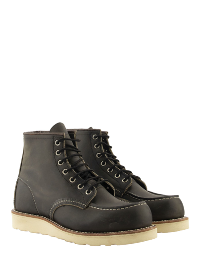 Shop Red Wing Classic Moc - Rough And Tough Leather Boot In Charcoal