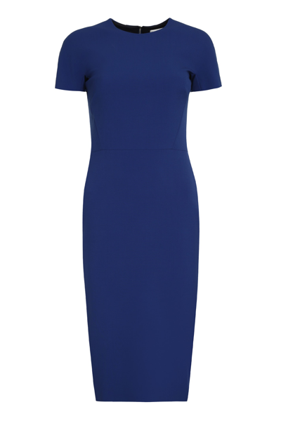 Shop Victoria Beckham Wool-blend Dress In Blue