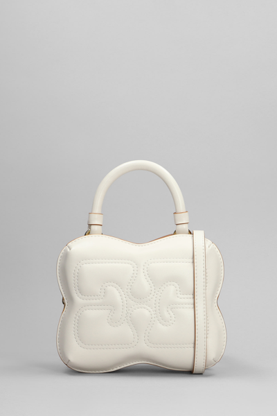 Shop Ganni Butterfly Hand Bag In White Leather