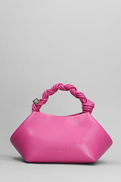 Shop Ganni Bou Hand Bag In Rose-pink Leather