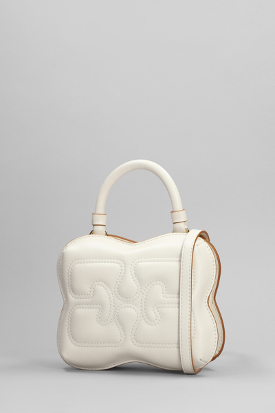 Shop Ganni Butterfly Hand Bag In White Leather