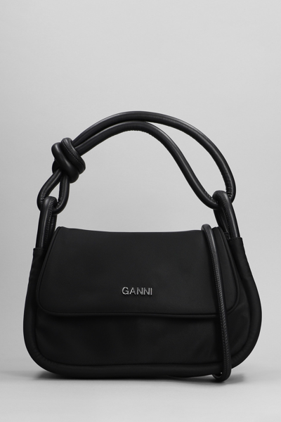 Shop Ganni Hand Bag In Black Polyamide