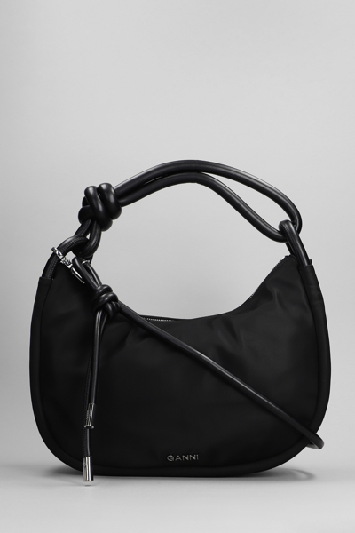 Shop Ganni Shoulder Bag In Black Polyamide