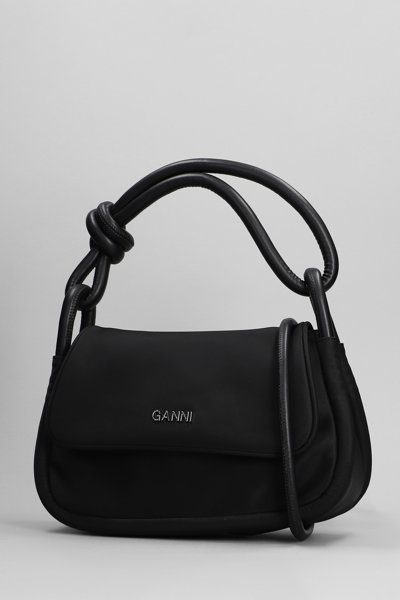 Shop Ganni Hand Bag In Black Polyamide