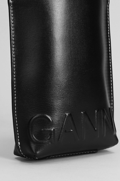 Shop Ganni Shoulder Bag In Black Leather