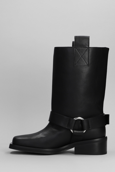 Shop Ganni Boots In Black Synthetic Leather