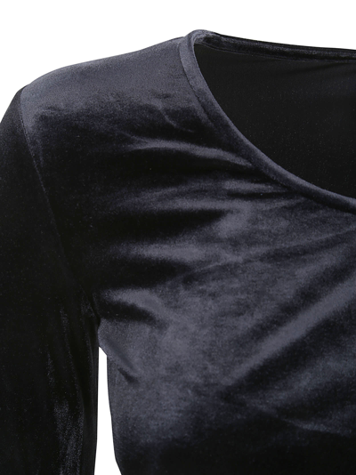 Vetements Extreme Flared Velvet Top In Black