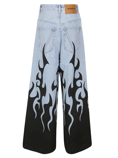 Shop Vetements Fire Big Shape Jeans In Blue / Black