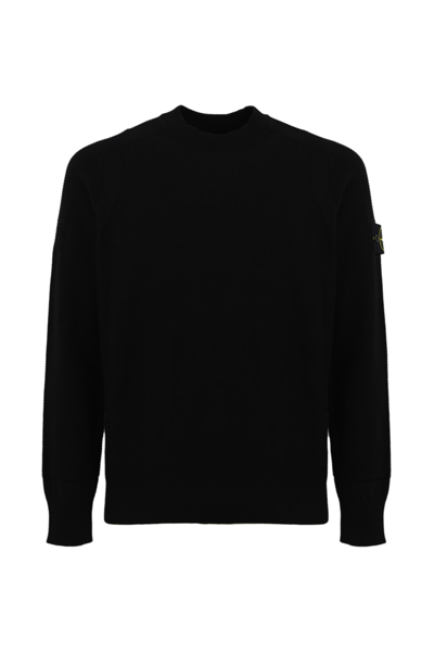 Shop Stone Island 536b4 Cotton Sweater In Black