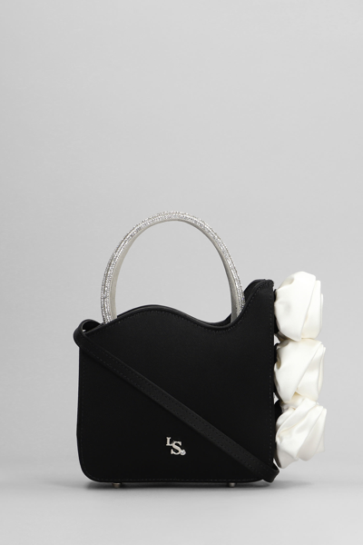 Shop Le Silla Rose Hand Bag In Black Satin
