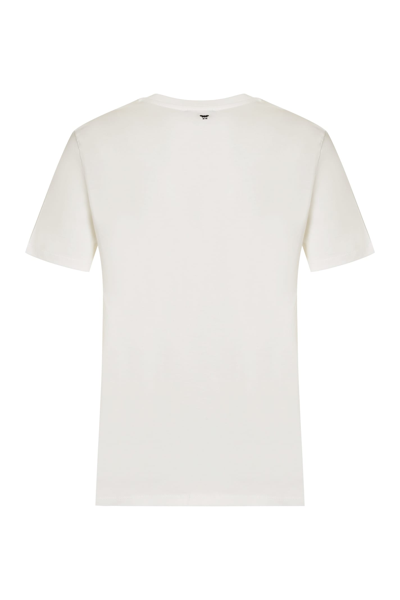 Shop Weekend Max Mara Nervi Cotton Crew-neck T-shirt In White