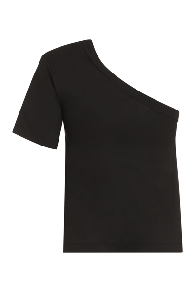 Shop Calvin Klein One-shoulder Top In Black