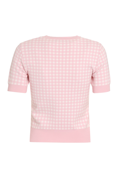 Shop Max Mara Epoca Knitted T-shirt In Pink