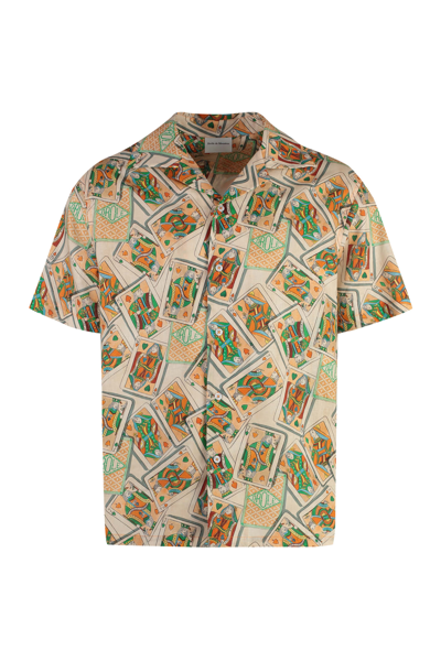 Shop Drôle De Monsieur Jeu De Cartes Short Sleeve Cotton Blend Shirt In Multicolor