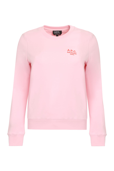 Shop Apc Skye Cotton Crew-neck Sweatshirt In Pink