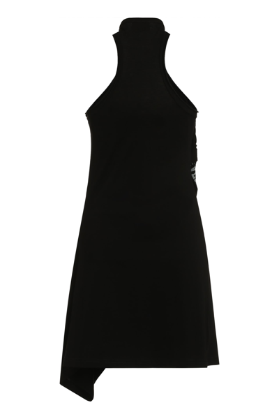 Shop Diesel D-zelie Cotton Mini Dress In Black