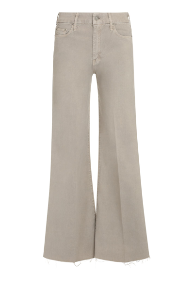 Shop Mother The Roller Fray Cotton Jeans In Grey