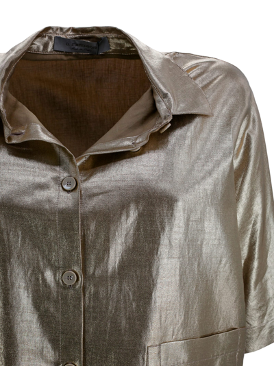 Shop D-exterior Bronze Short-sleeved Shirt In Brown