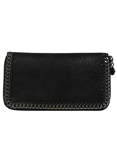 Shop Stella Mccartney Chain Zip Around Wallet In Black