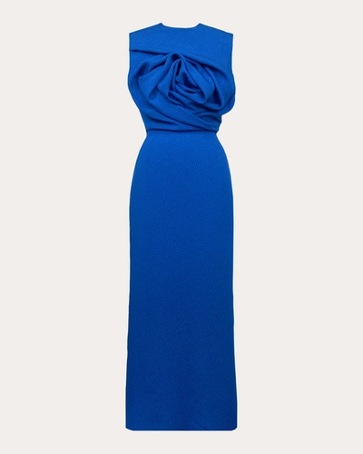 Shop Edeline Lee Women's Aphrodite Jacquard Drape Dress In Blue