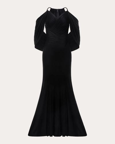 Shop Huishan Zhang Women's Bernice Draped Satin Dress In Black