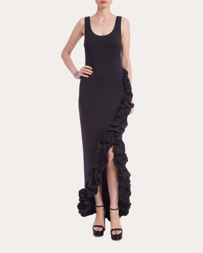 Shop One33 Social Women's Taffeta Ruffle-hem Gown In Black