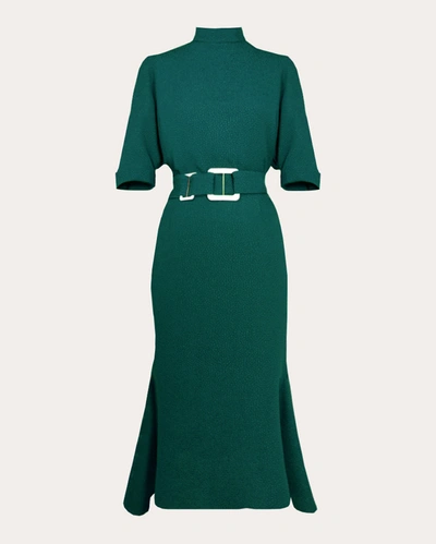 Shop Edeline Lee Women's Pandora Jacquard Midi Dress In Green