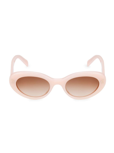 Shop Celine Women's 50mm Oval Sunglasses In Pink