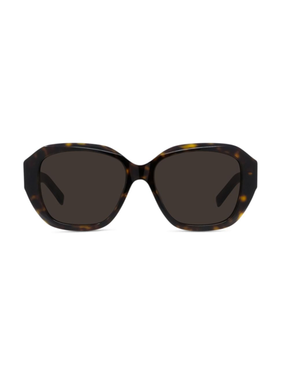 Shop Givenchy Women's Gvday 55mm Round Sunglasses In Dark Havana Brown