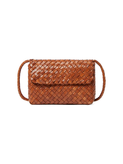 Shop Loeffler Randall Women's Billie Woven Leather Shoulder Bag In Timber