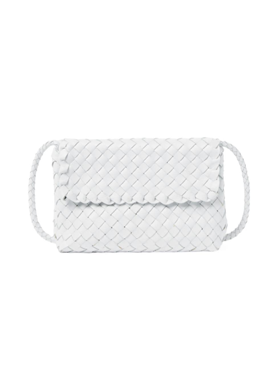 Shop Loeffler Randall Women's Billie Woven Leather Shoulder Bag In White