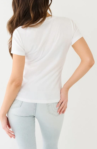 True Religion Brand Jeans Crystal Embellished Cotton Logo T-shirt In White