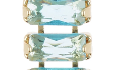 Shop Cara Baguette Crystal Linear Drop Earrings In Blue