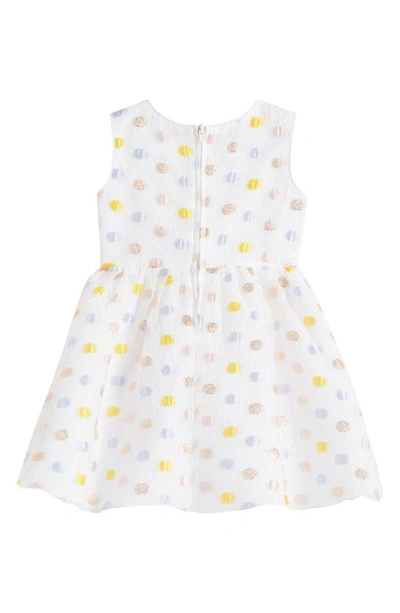 Little Angels Kids' Polka Dot Skater Dress In White
