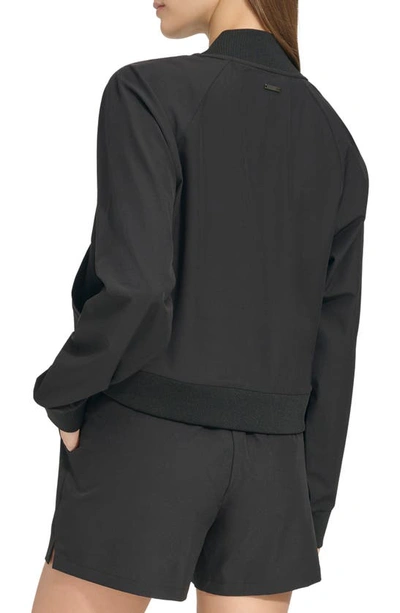Shop Andrew Marc Stretch Zip-up Jacket In Black