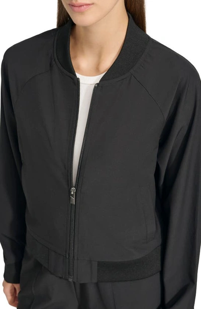 Shop Andrew Marc Stretch Zip-up Jacket In Black