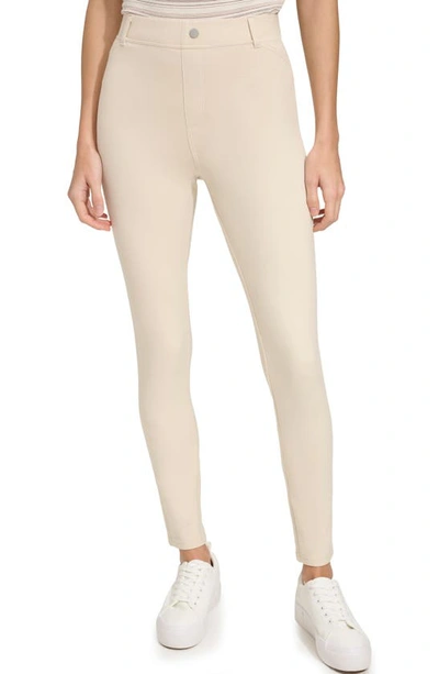 Shop Andrew Marc Twill Pull-on Pants In Sandshell