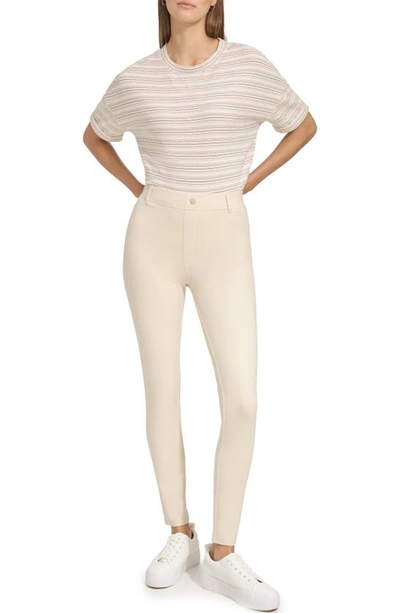 Shop Andrew Marc Twill Pull-on Pants In Sandshell