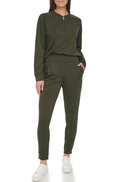 Shop Andrew Marc Scuba Joggers In Forest Green