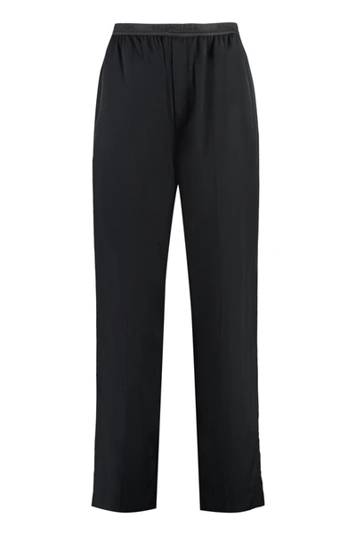 Shop Balenciaga Elasticated Waist Trousers In Black