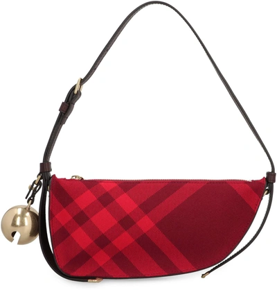 Shop Burberry Shield Fabric Shoulder Bag In Red
