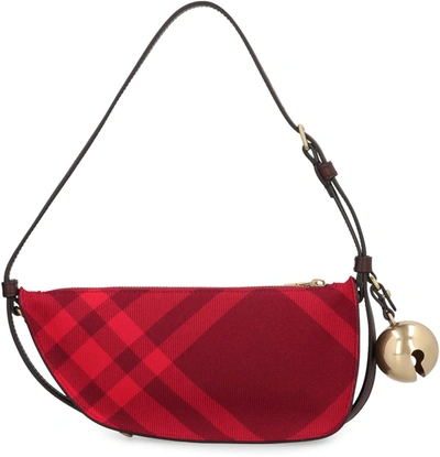 Shop Burberry Shield Fabric Shoulder Bag In Red
