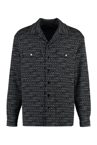 Shop Dolce & Gabbana Cotton Overshirt In Black