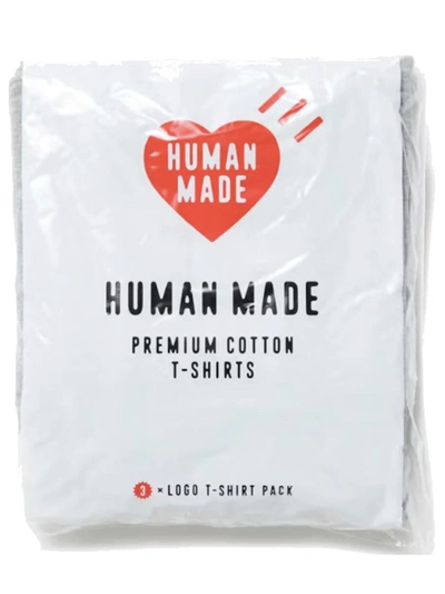 Shop Human Made 3-pack T-shirt Set With Logo In Grey