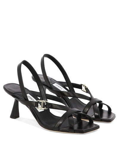 Shop Jimmy Choo "jess 65" Sandals In Black