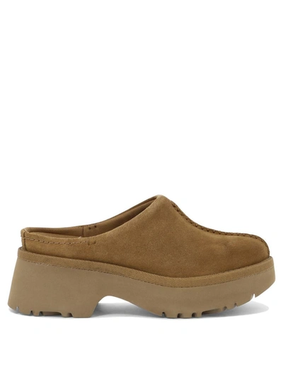 Shop Ugg "new Height" Slippers In Beige