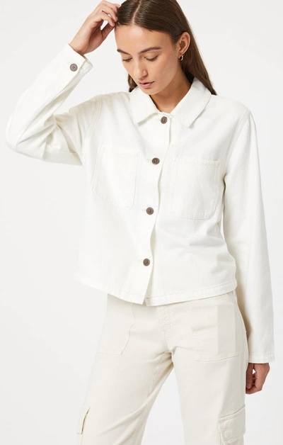 Shop Mavi Nola Jacket In Off White Well Blue