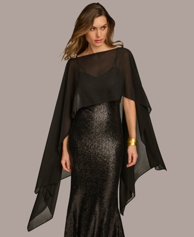 Shop Donna Karan Women's Chiffon Formal Caplet In Black
