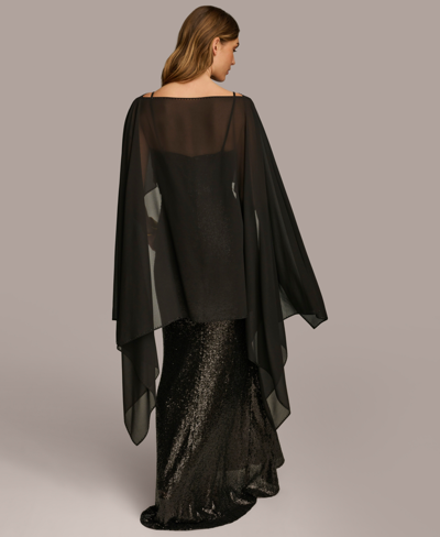Shop Donna Karan Women's Chiffon Formal Caplet In Black