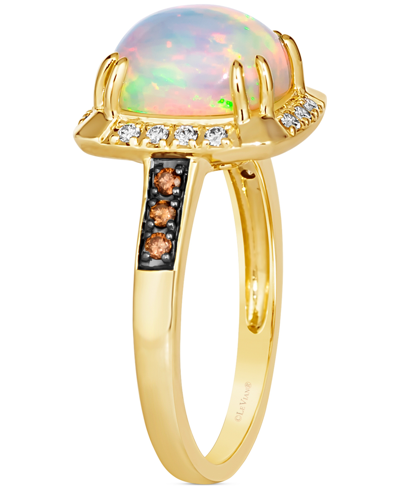 Le Vian Neopolitan Opal (1-5/8 Ct. T.w.) & Diamond (1/5 Ct. T.w.) Halo Ring In 14k Gold In No Color